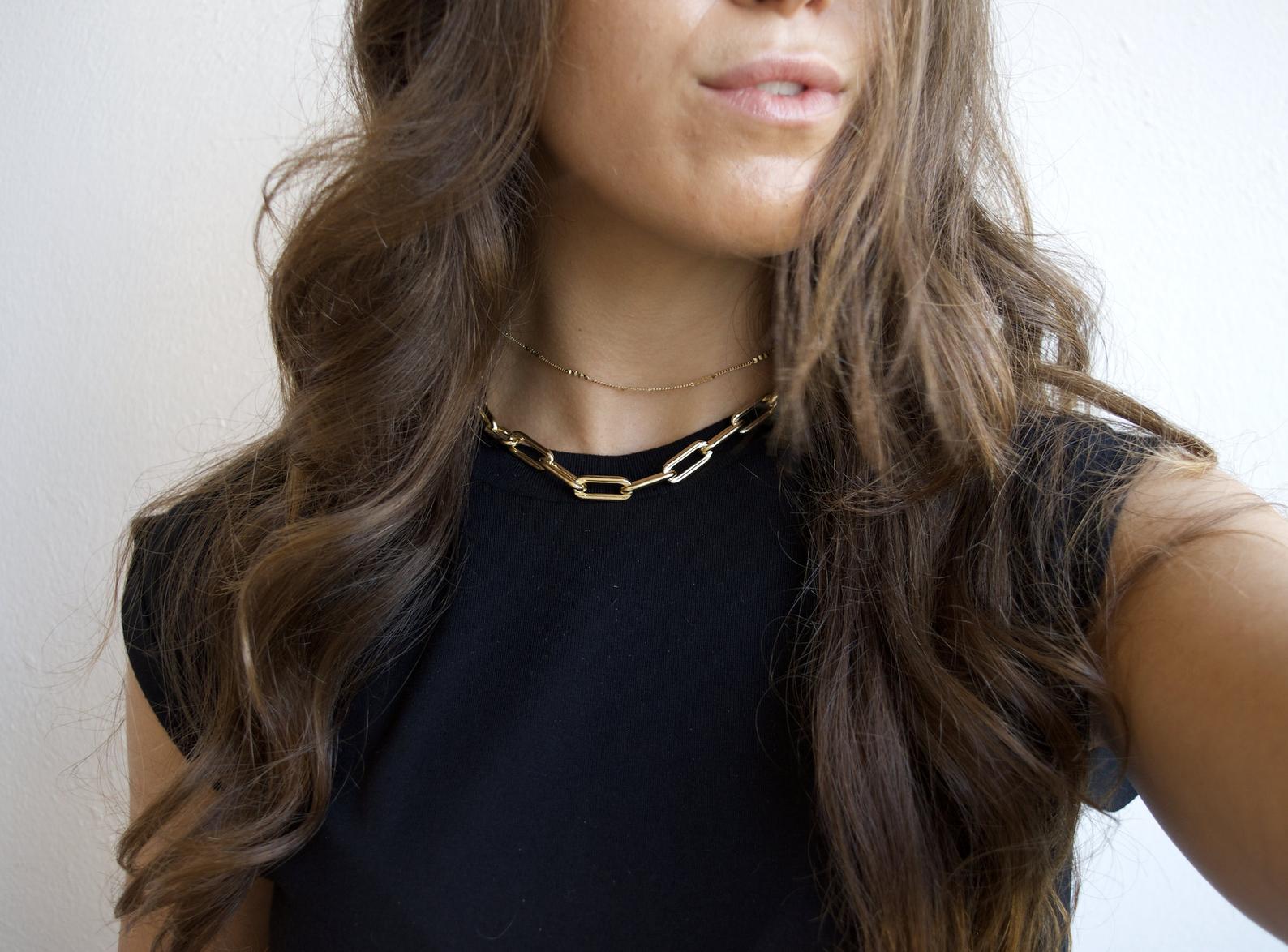 Views & Co. Long Chunky Link Choker Necklace Set