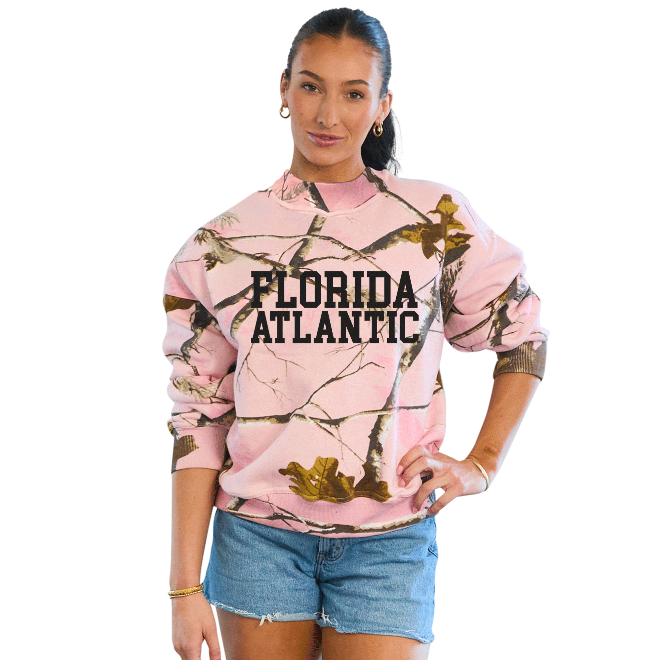 Florida Atlantic Owls Camo Mock Neck Sweatshirt