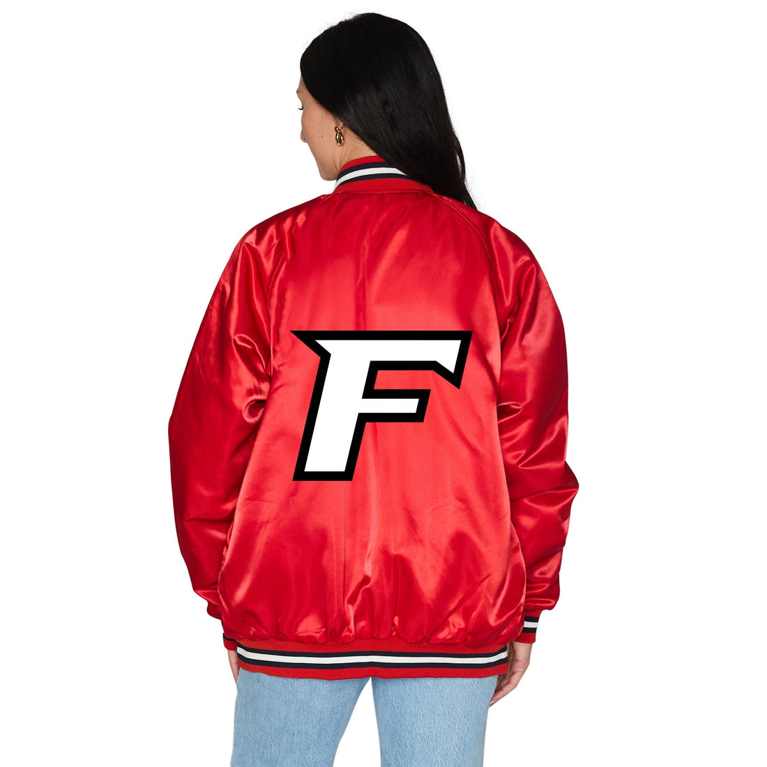 Fairfield Stags Satin Letterman Bomber Jacket