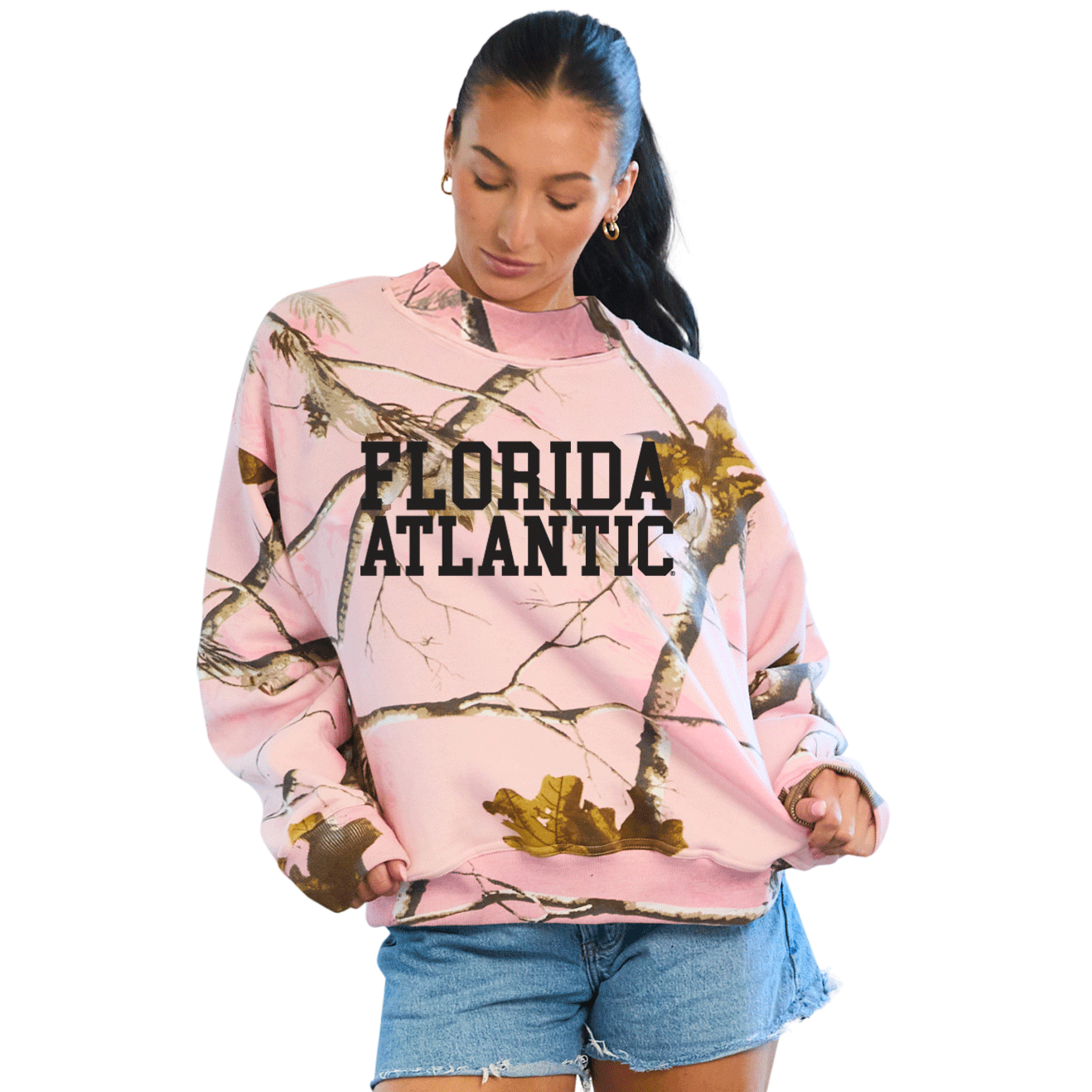 Florida Atlantic Owls Camo Mock Neck Sweatshirt