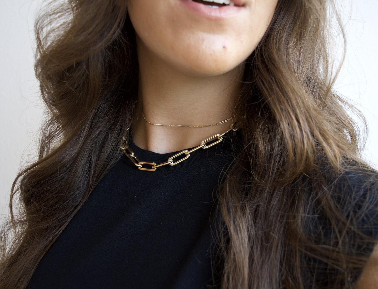 Views & Co. Long Chunky Link Choker Necklace Set