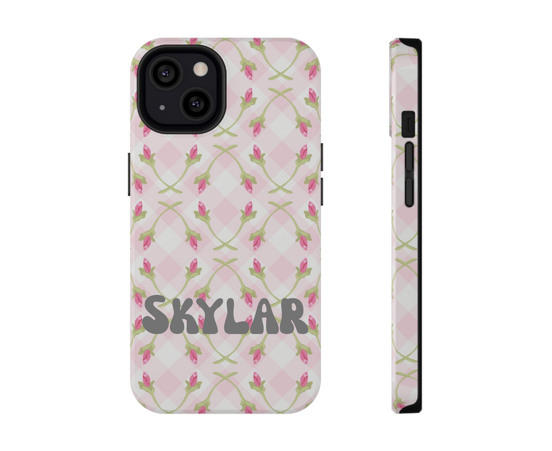 Phone case with floral pattern on a white background