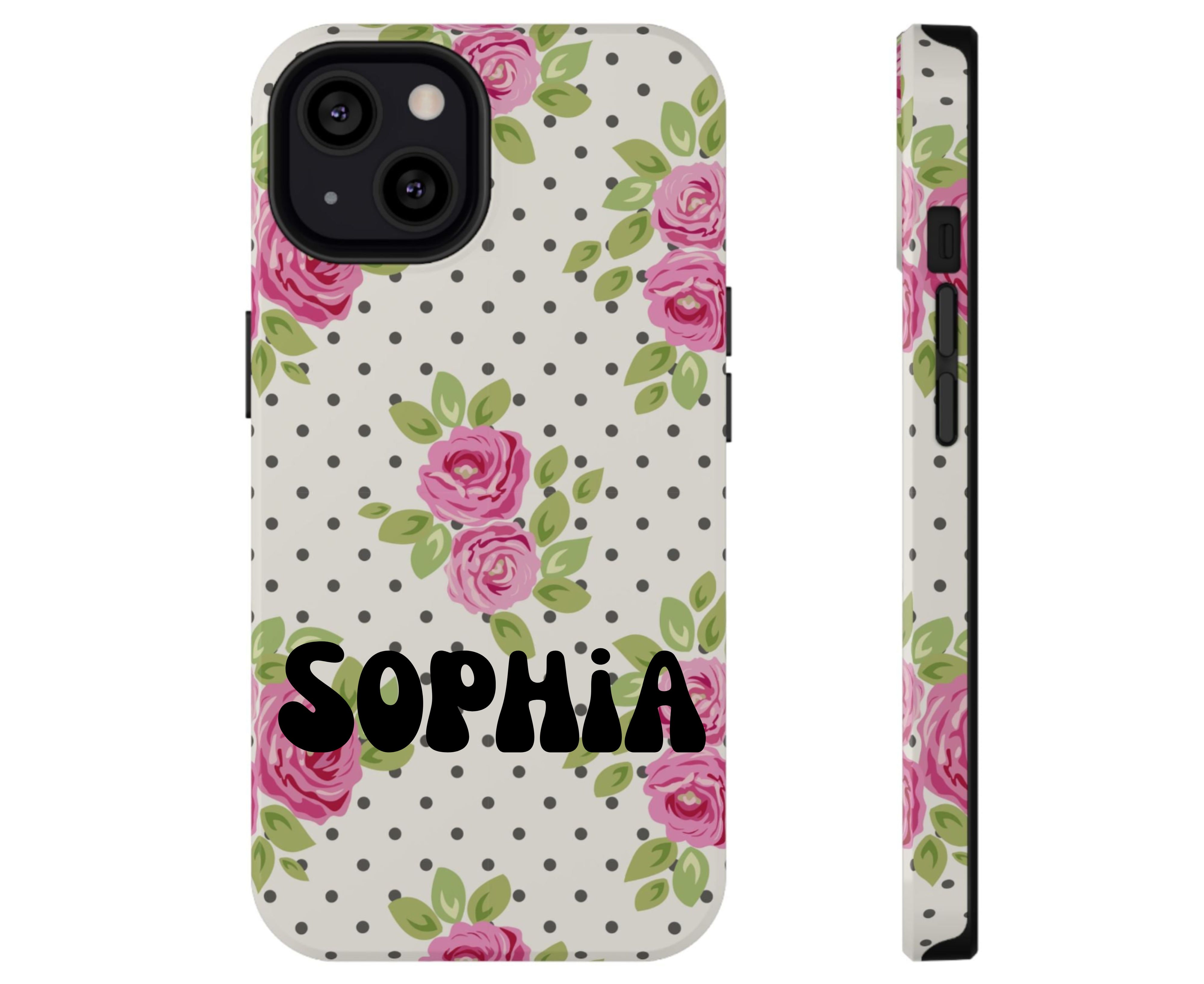 Customizable: Floral Polka Dot Phone Case
