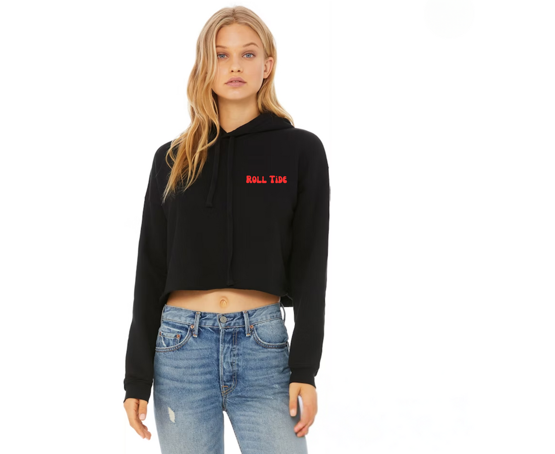 Customizable: Alabama Groovy Crop Hooded Sweatshirt
