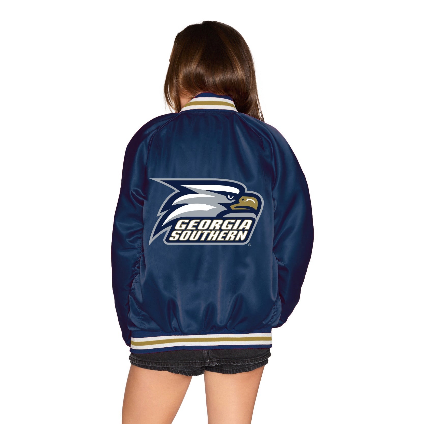 Georgia Southern Satin Letterman Bomber Jacket