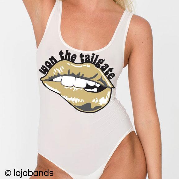 Won the Tailgate Lips Bodysuit