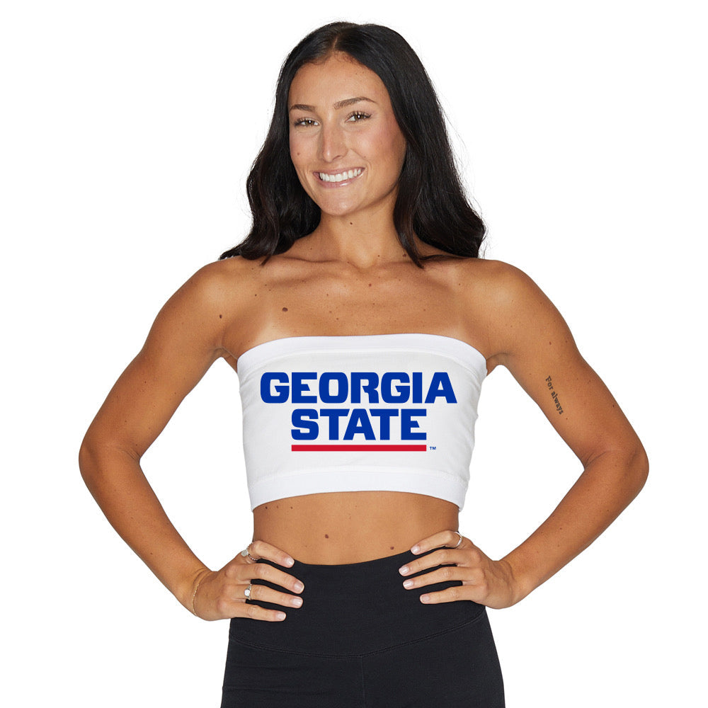 Georgia State White Bandeau Top