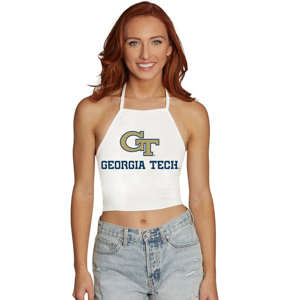 Georgia Tech White Halter Top