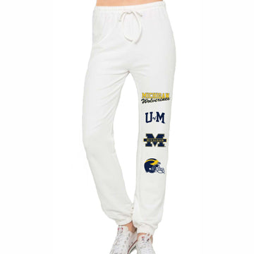 University of Michigan White Joggers