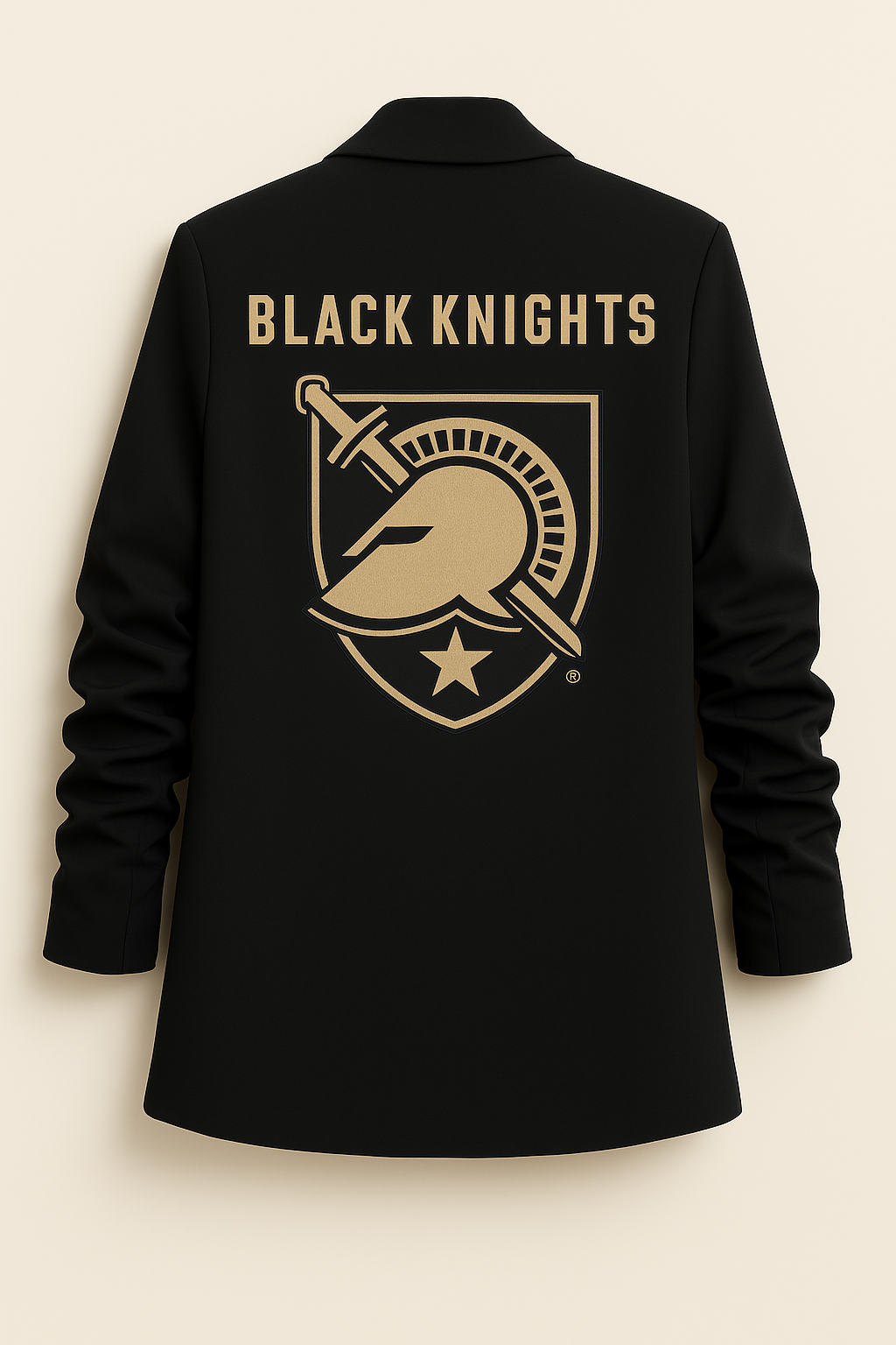 Army West Point Black Knights Shield Black Ruched Sleeve Blazer
