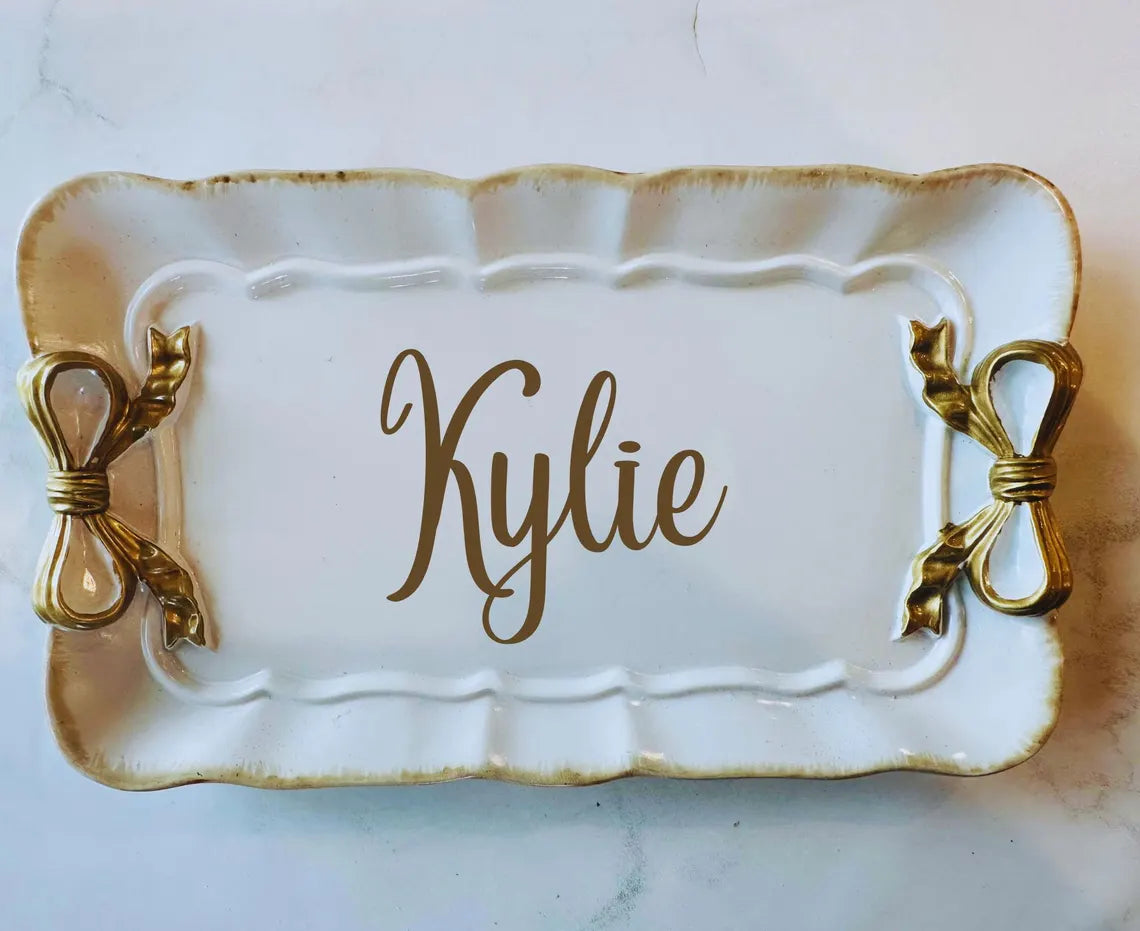 Personalizable: Coquette Bow Trinket Dish