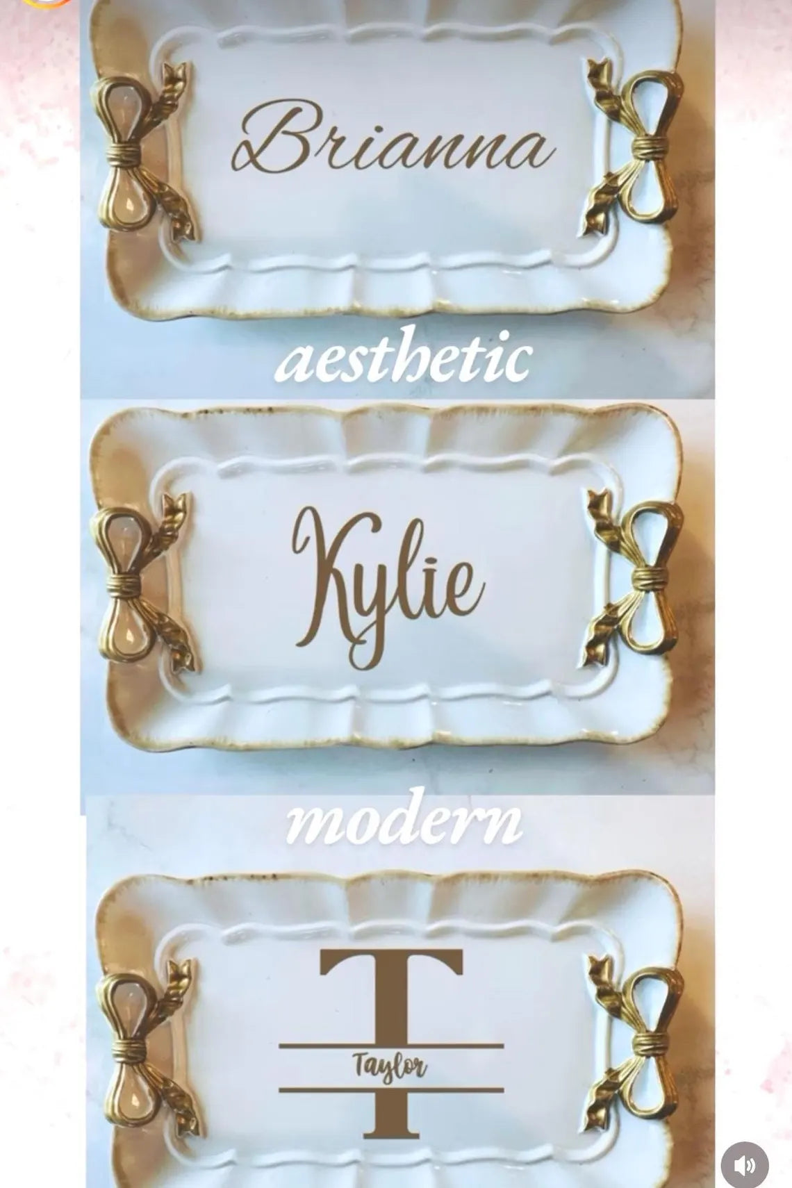 Personalizable: Coquette Bow Trinket Dish