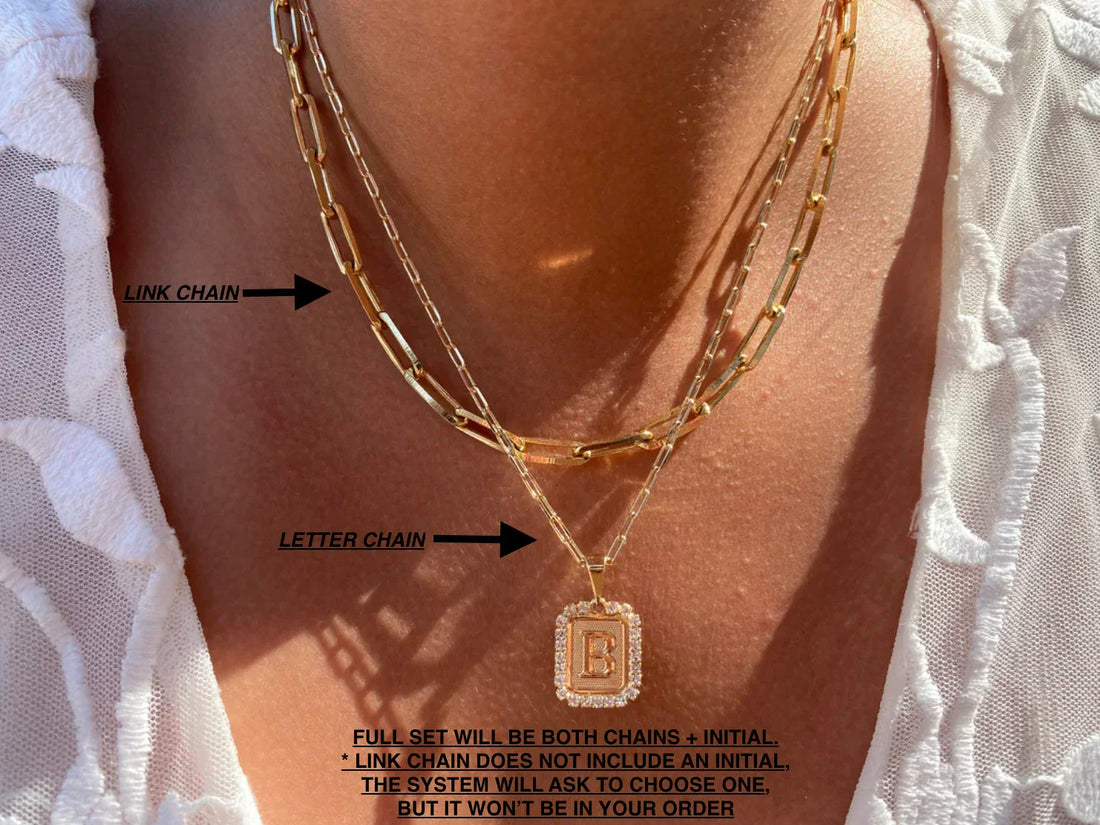 Views & Co.  Initial Card Necklace