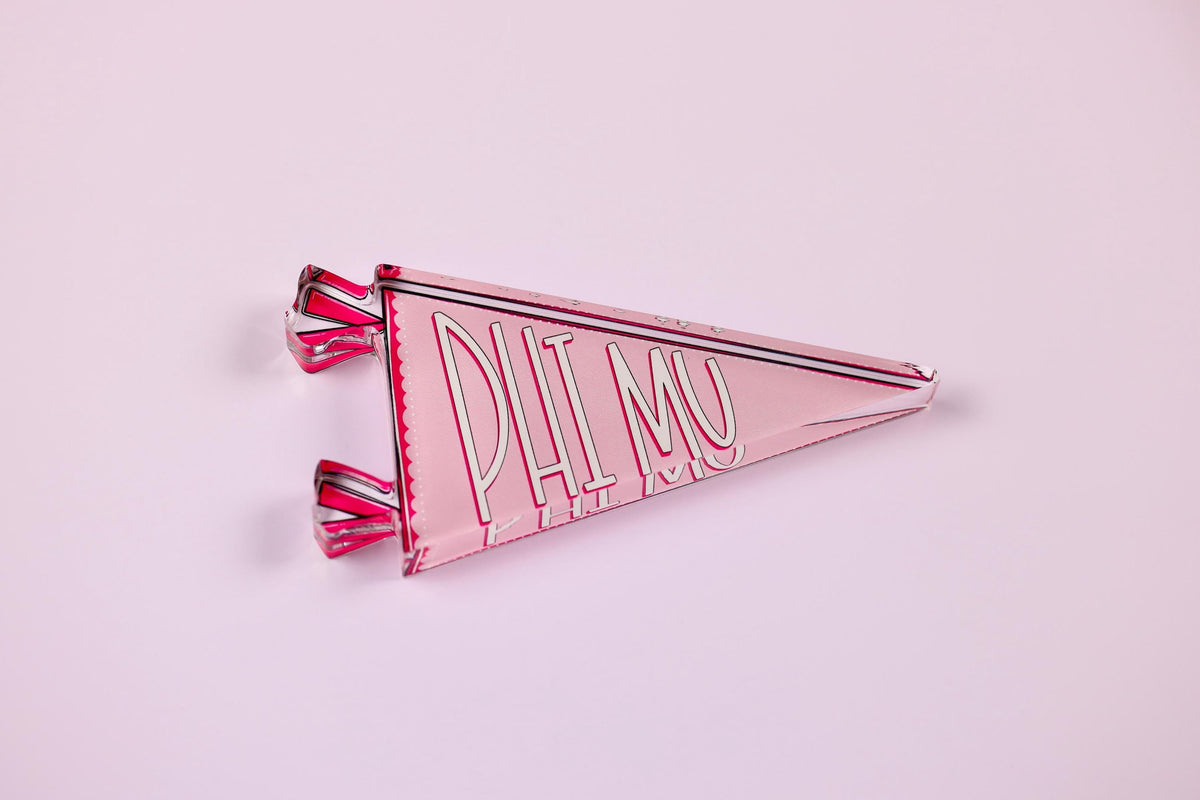 Phi Mu Acrylic Pennant Flag Shelfie