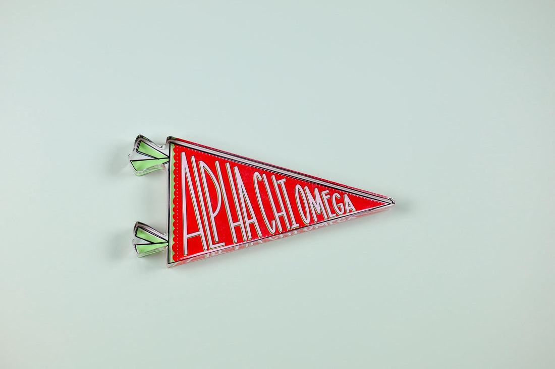 Alpha Chi Omega Acrylic Pennant Flag Shelfie