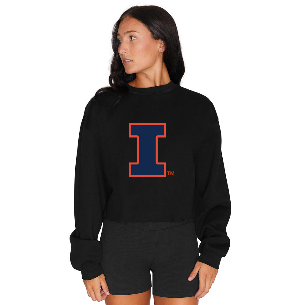 Illinois Fighting Illini Black Crewneck