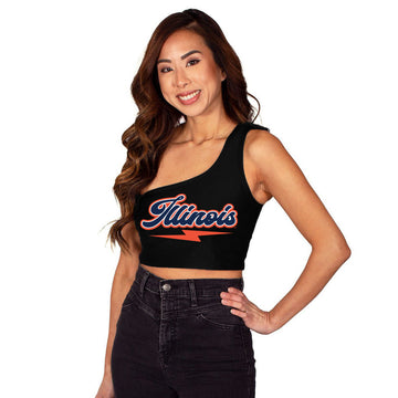 Illinois Fighting Illini Lightning One Shoulder Top