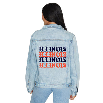 Illinois Fighting Illini Gothic Denim Jacket