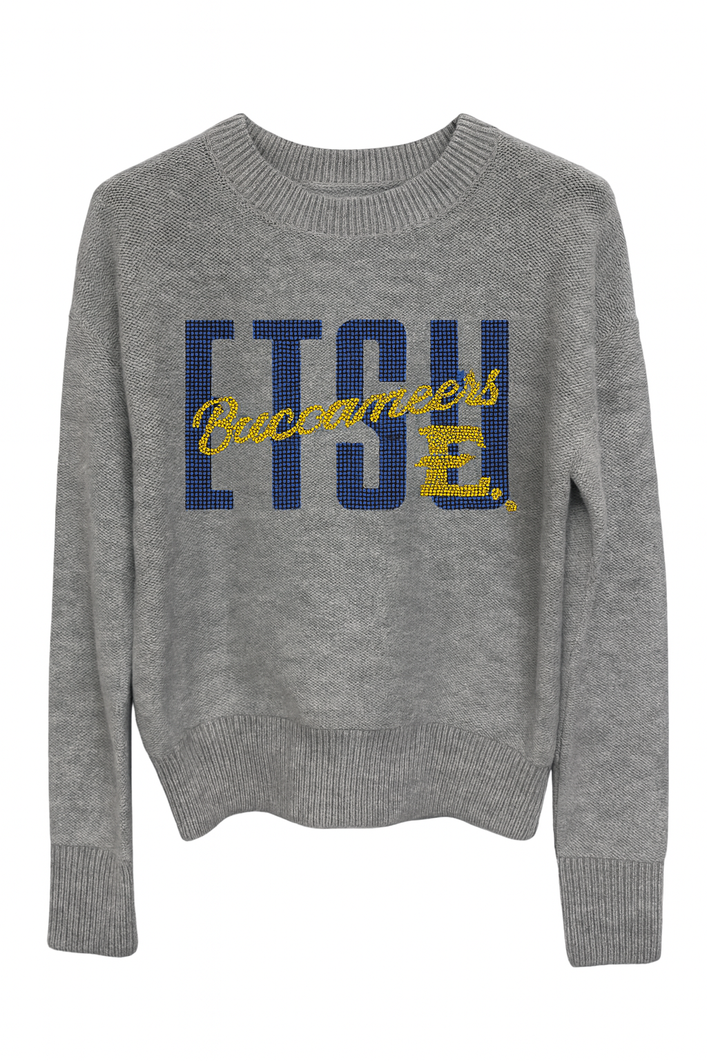 East Tennessee State  ETSU Buccaneers E Gray Crewneck Sweater