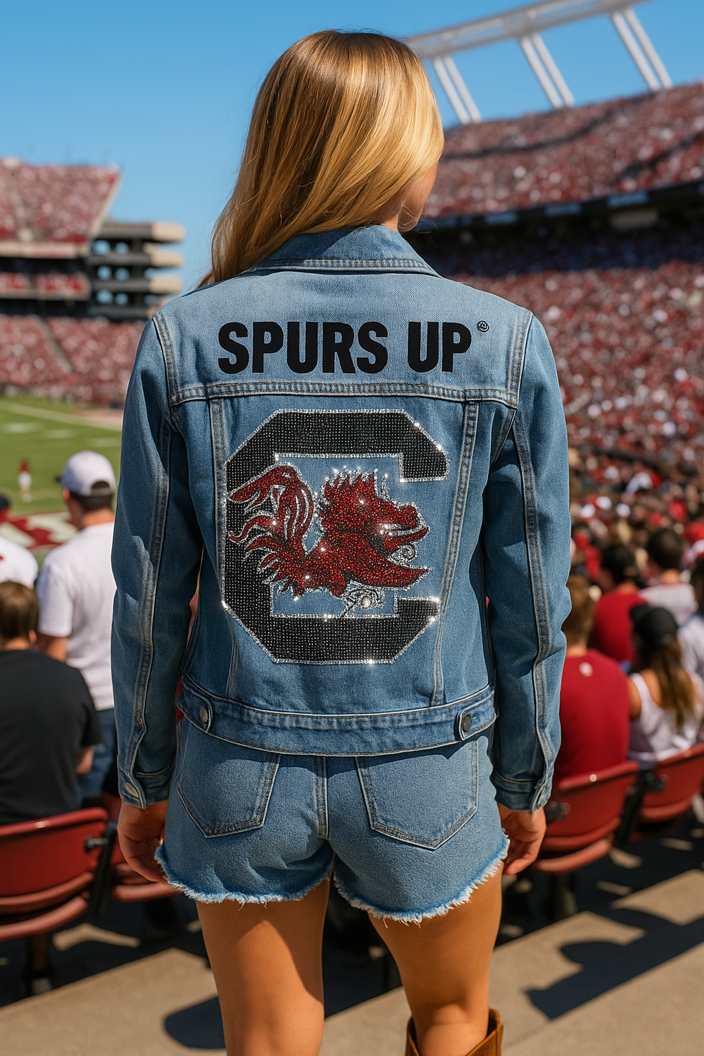 University of South Carolina Spurs Up Gamecock Blue Denim Jacket