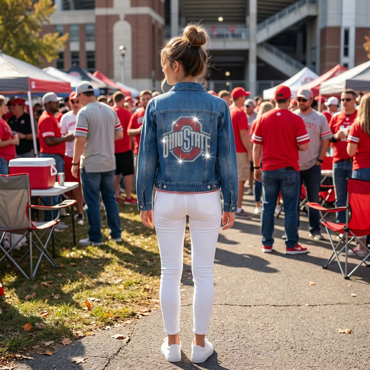 Ohio State Red O Blue Denim Jacket