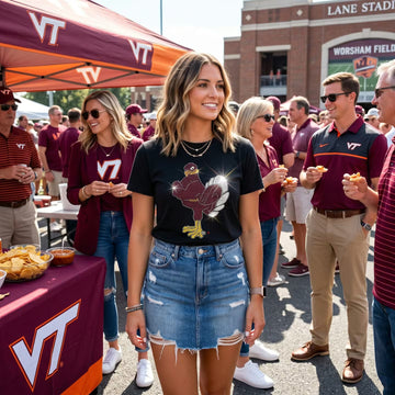 Virginia Tech Hokie Bird Crewneck Black Short Sleeve T-Shirt