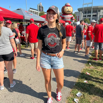 Ohio State Red O Black Crewneck T-Shirt