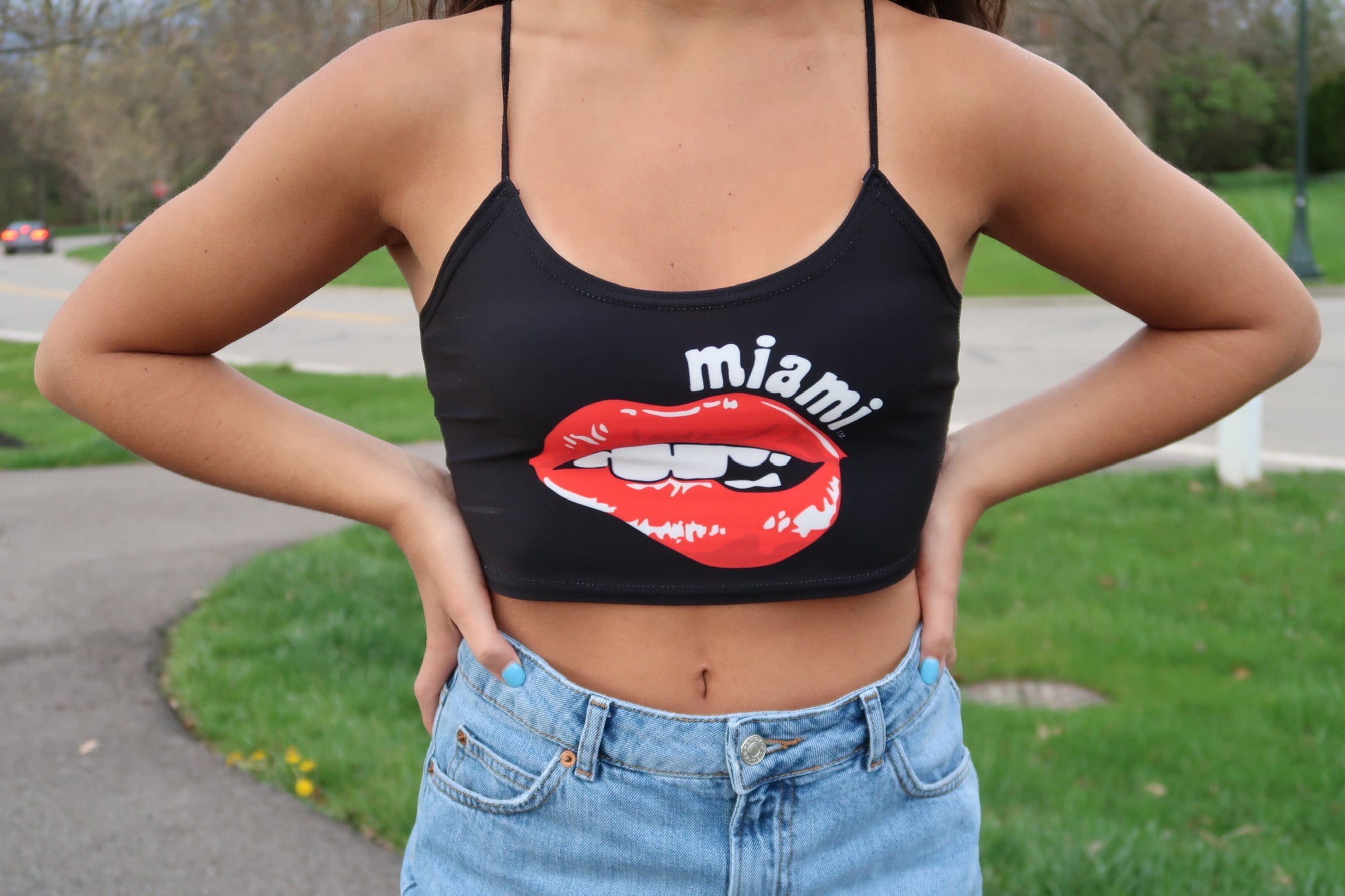 Miami University Lips Spaghetti Tank