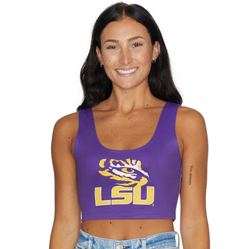 LSU Purple Crop Tank Top