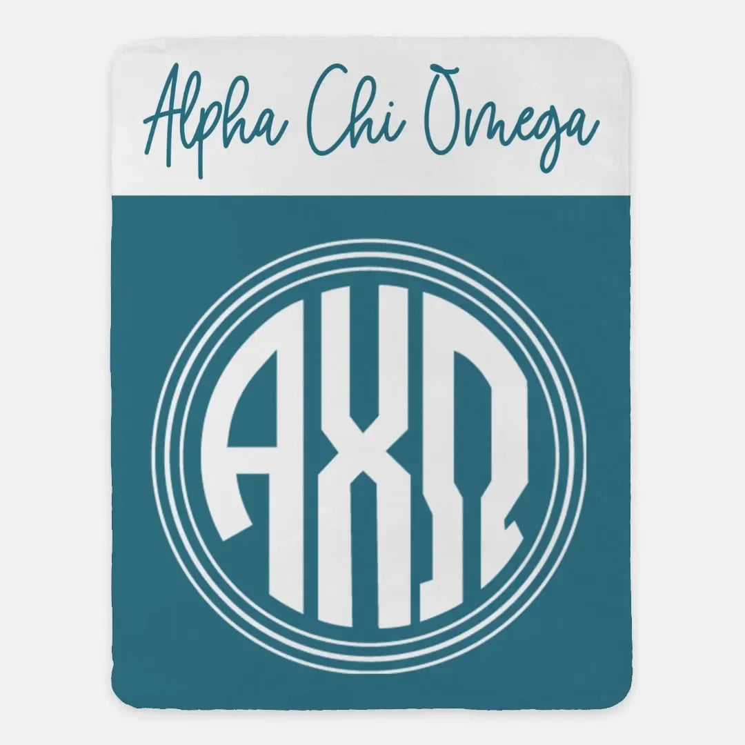 Alpha Chi Omega XL 60x80 Blanket Monogram Vega Band