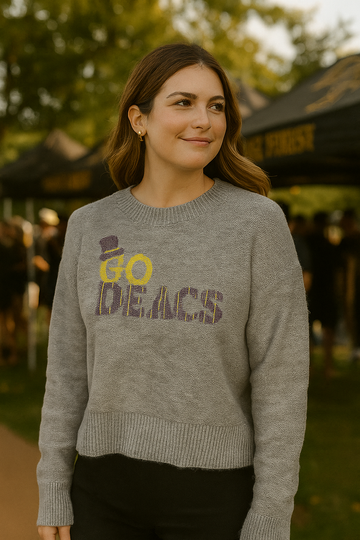 Wake Forest Go Deacs Gray Crewneck Sweater