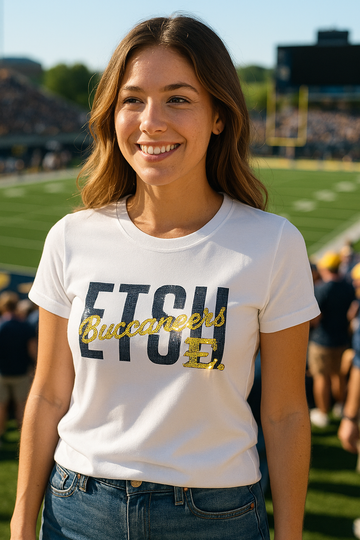 East Tennessee State ETSU Buccaneers White Crewneck T-Shirt