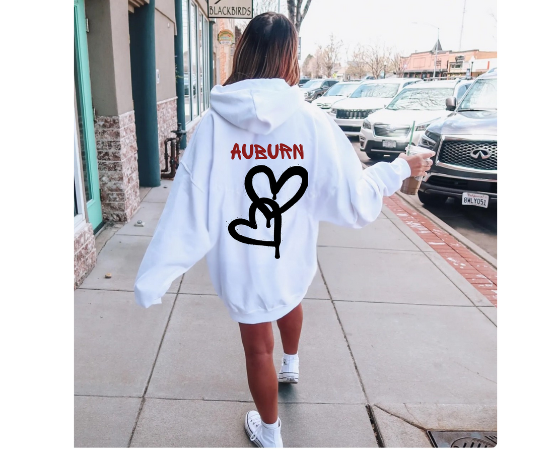 Customizable: Interlocking Graffiti Heart Heavy Blend Hoodie