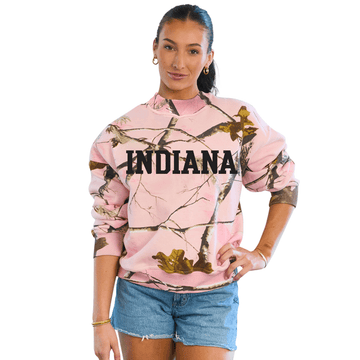 Indiana Hoosiers Camo Mock Neck Sweatshirt