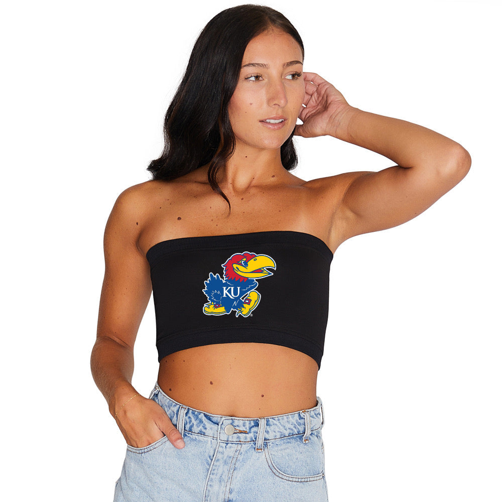 Kansas Jayhawks Black Bandeau Top
