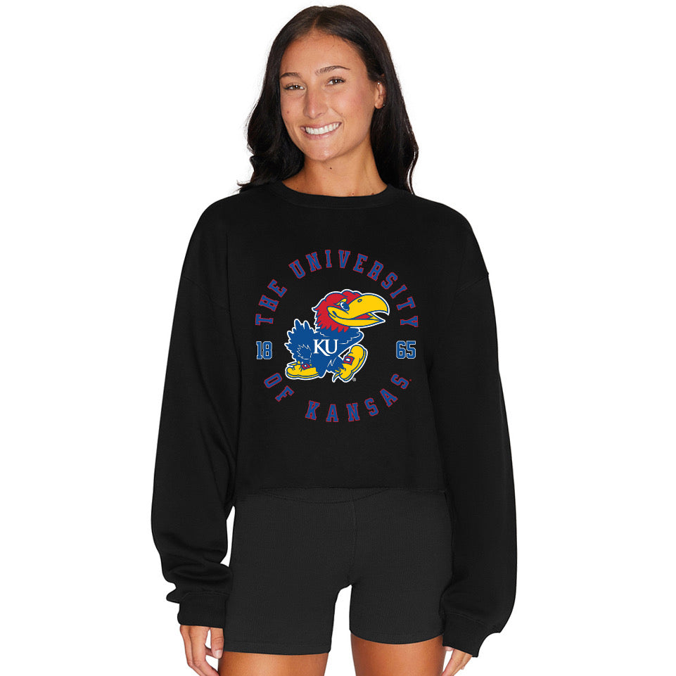 Kansas Jayhawks Black Crewneck