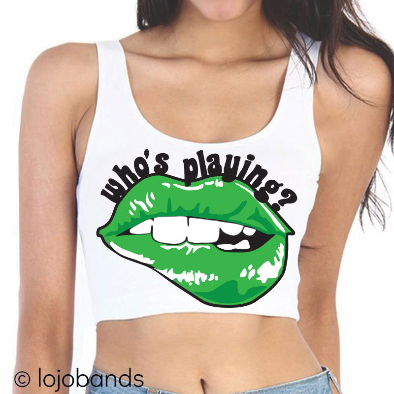 Who's Playing? Lips Crop Tank Top