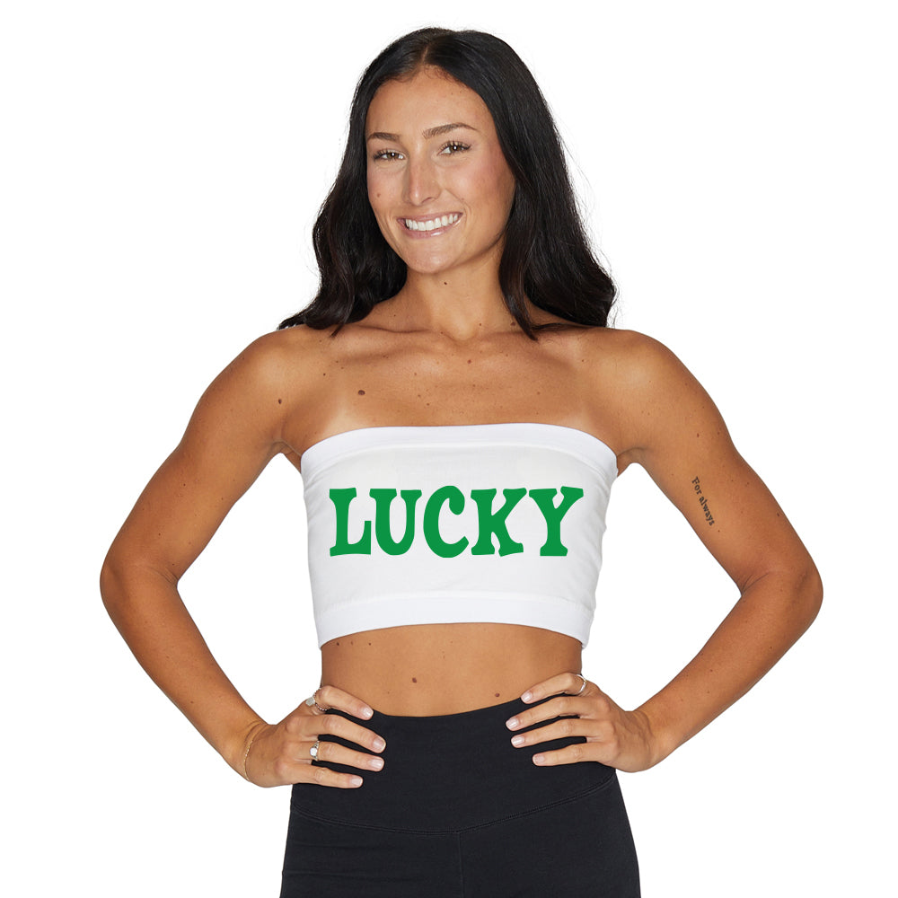 Lucky White Bandeau Top