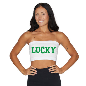 Lucky White Bandeau Top