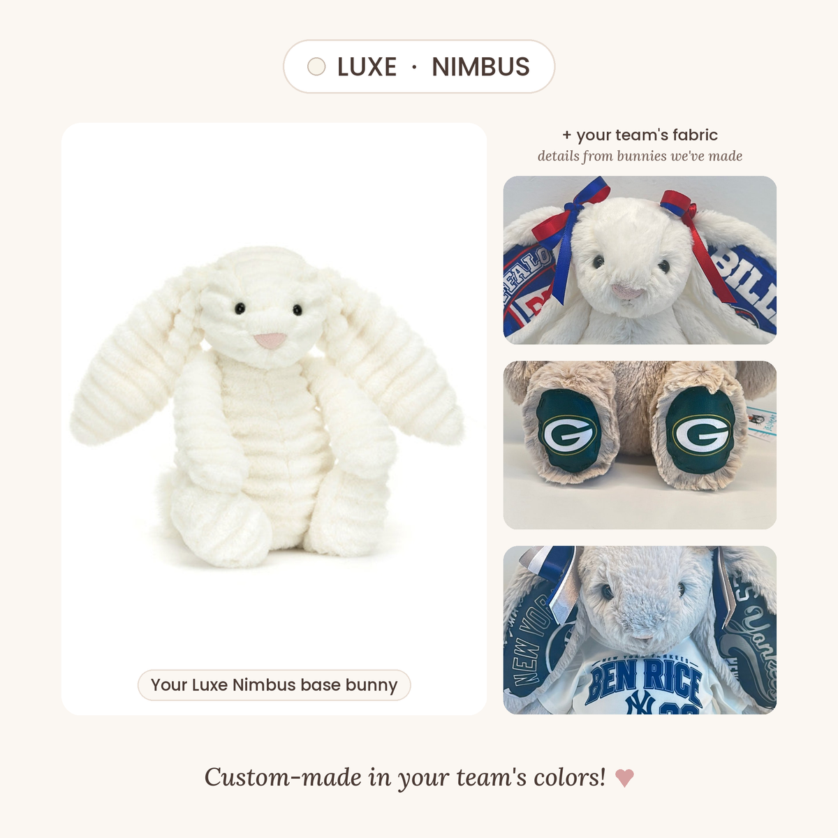 Custom Sports Team Bunny (NFL, NBA, MLB, NHL)