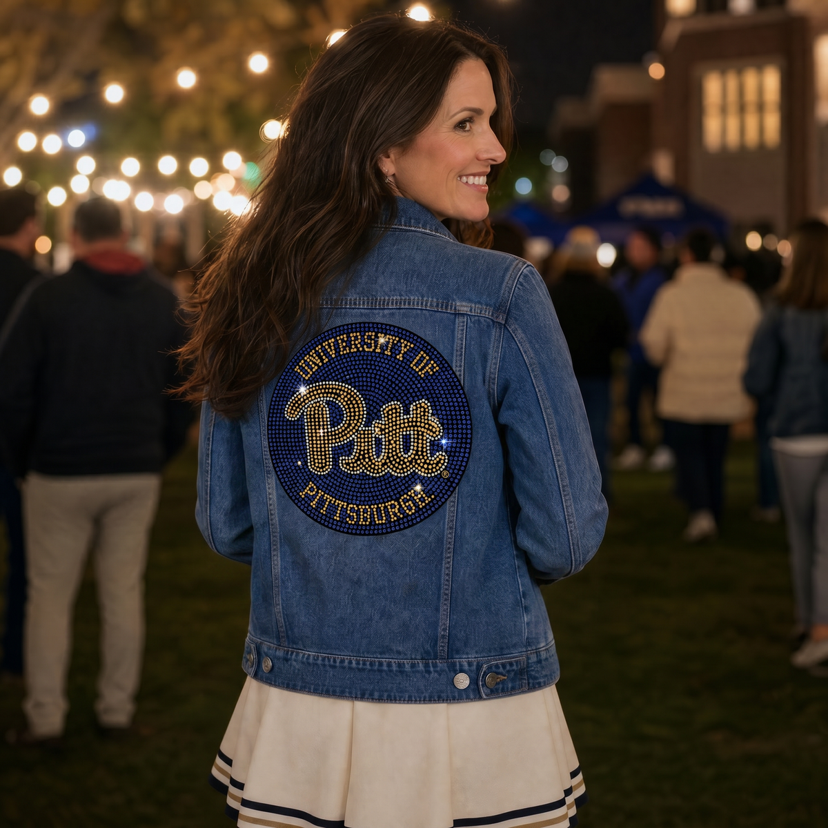 University of Pittsburgh Circle Decal Pitt Blue Denim Jacket