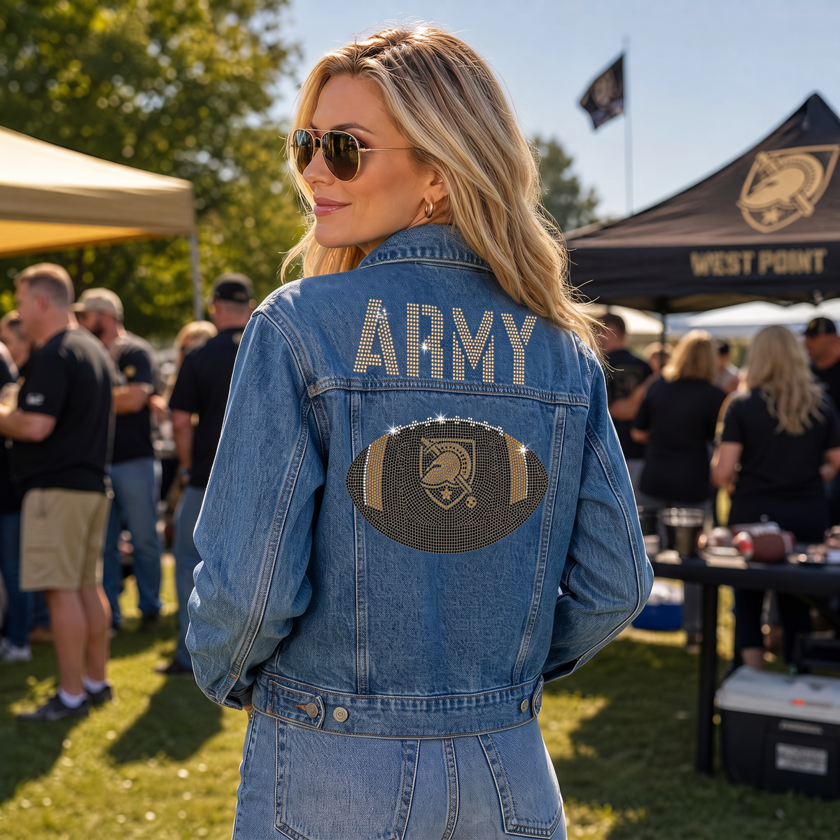 Army West Point Army Football Blue Denim Jacket
