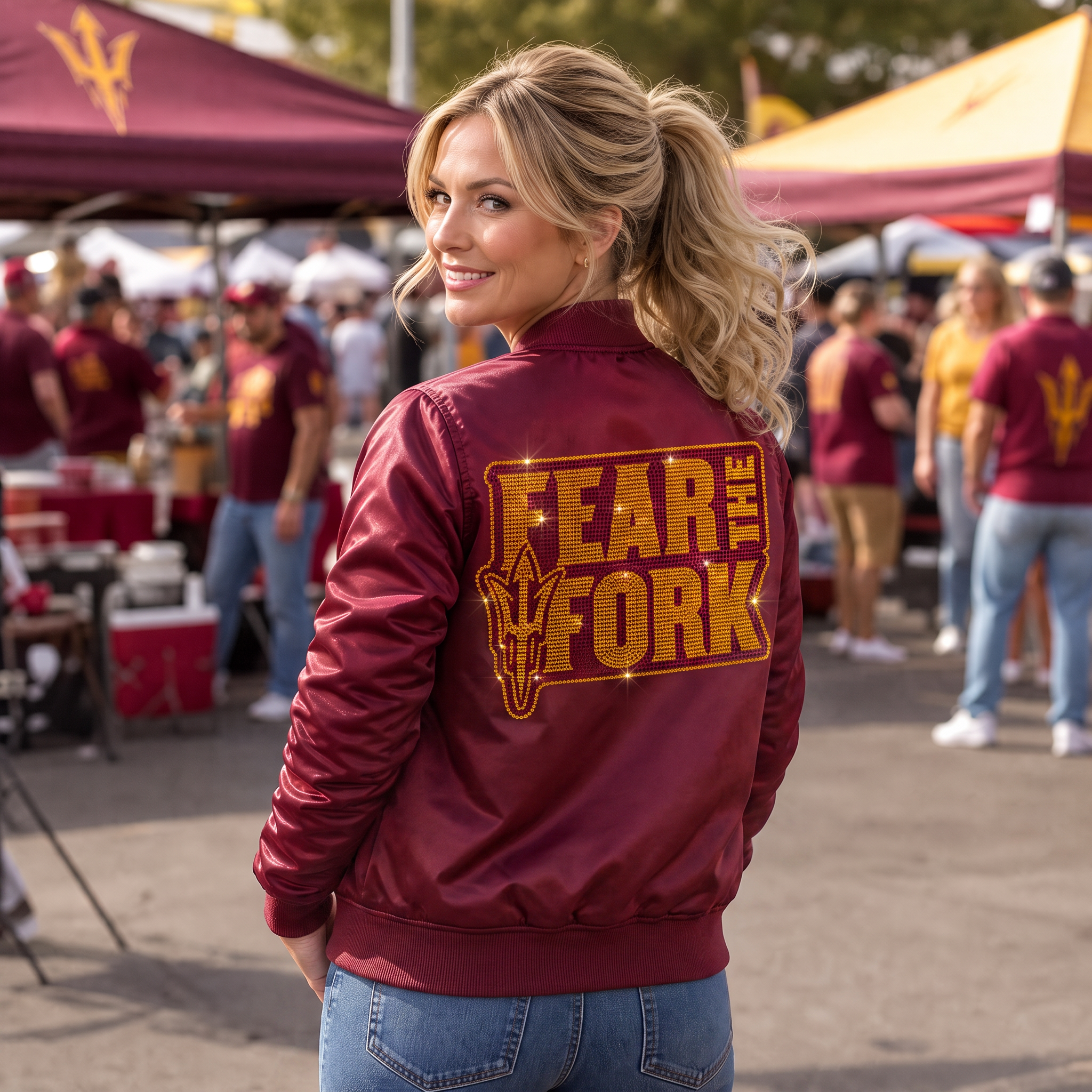 Arizona State Fear The Fork Maroon Bomber Jacket