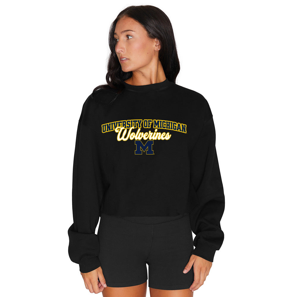 University of Michigan Wolverines Black Crewneck