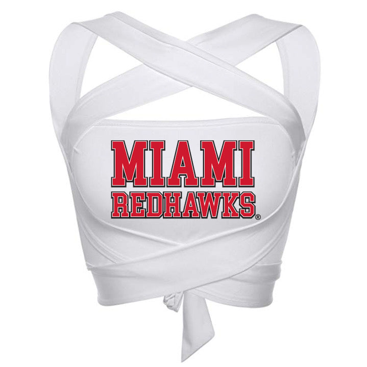 Miami University RedHawks White Multi Way Bandeau Top