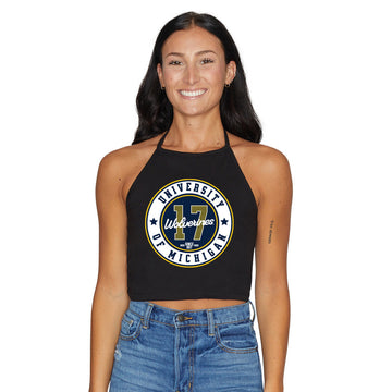 University of Michigan Black Halter Top