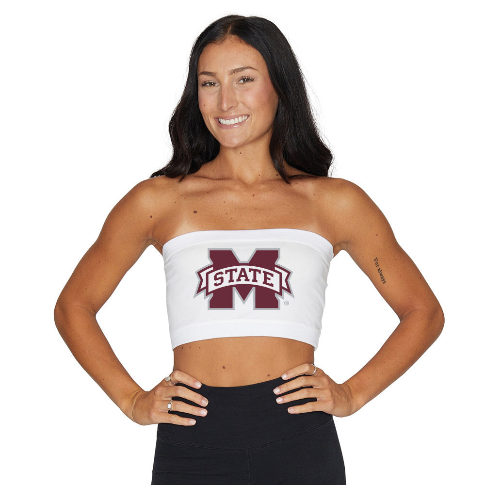 Mississippi State White Bandeau Top