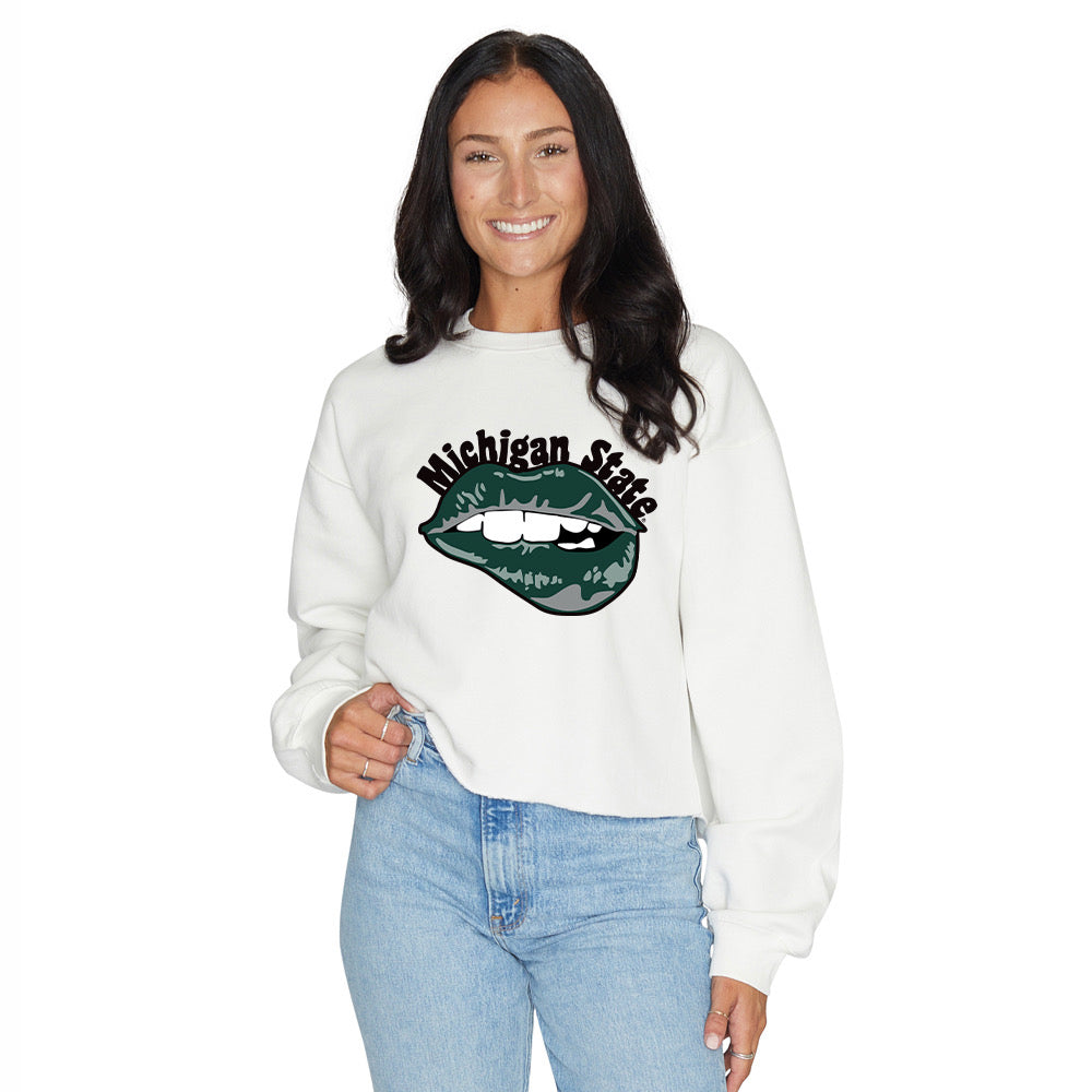 Michigan State Lips Crewneck