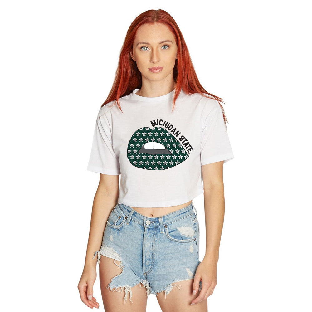 Michigan State Starry Lips Tee