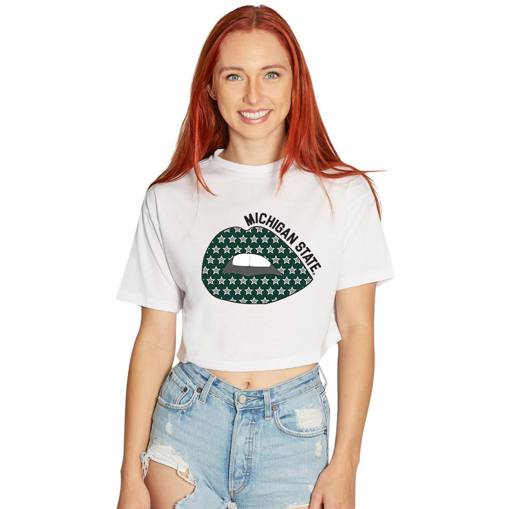 Michigan State Starry Lips Tee